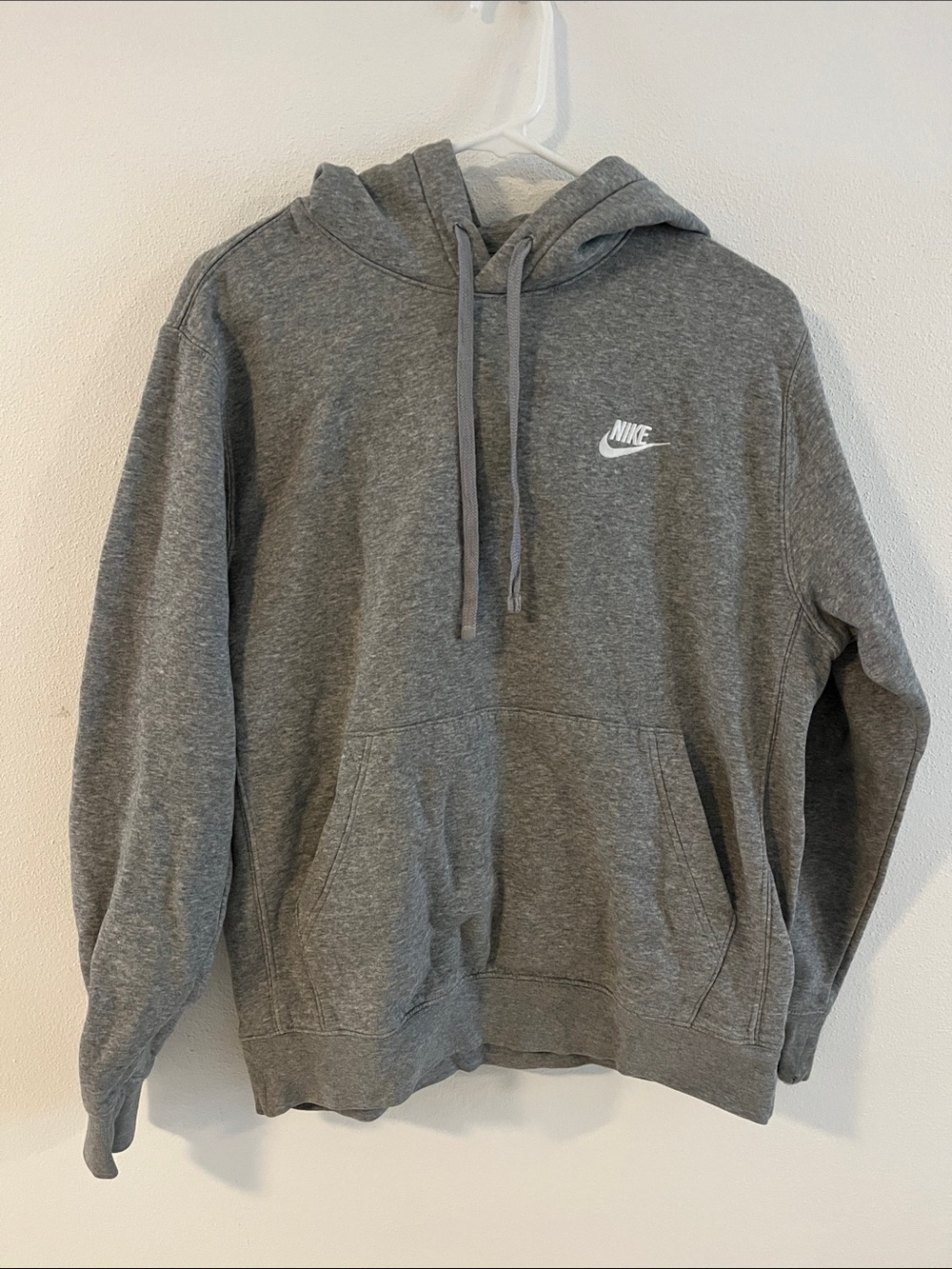 Nike women’s Gray Hoodie with White Swoosh Logo
